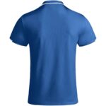 Tamil short sleeve kids sports polo – Royal blue back view