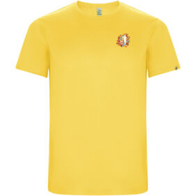 Imola short sleeve kids sports t-shirt – Yellow with logo