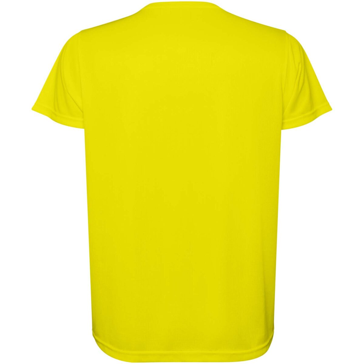 Estoril short sleeve kids t-shirt – Fluor Yellow back view