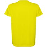 Estoril short sleeve kids t-shirt – Fluor Yellow back view