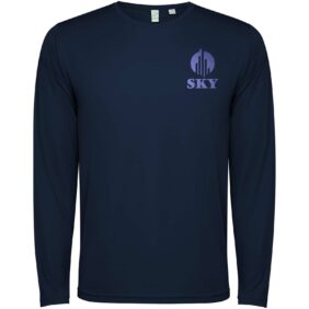 Estoril long sleeve kids t-shirt – Navy Blue with logo