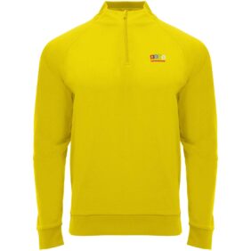 Epiro long sleeve kids quarter zip sweatshirt – Yellow with logo