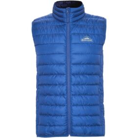 Oslo kids insulated bodywarmer – Electric Blue with logo