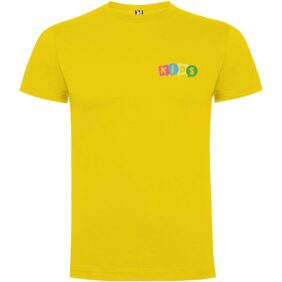 Dogo Premium short sleeve kids t-shirt – Yellow with logo