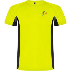 Shanghai short sleeve kids sports t-shirt – Fluor Yellow with logo