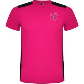 Detroit short sleeve kids sports t-shirt – Fuchsia with logo