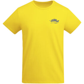 Breda organic cotton short sleeve kids t-shirt – Yellow with logo