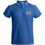 Tamil short sleeve men's sports polo – Royal blue with logo