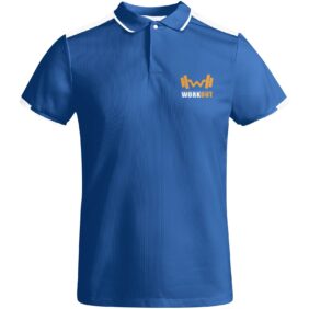 Tamil short sleeve men's sports polo – Royal blue with logo