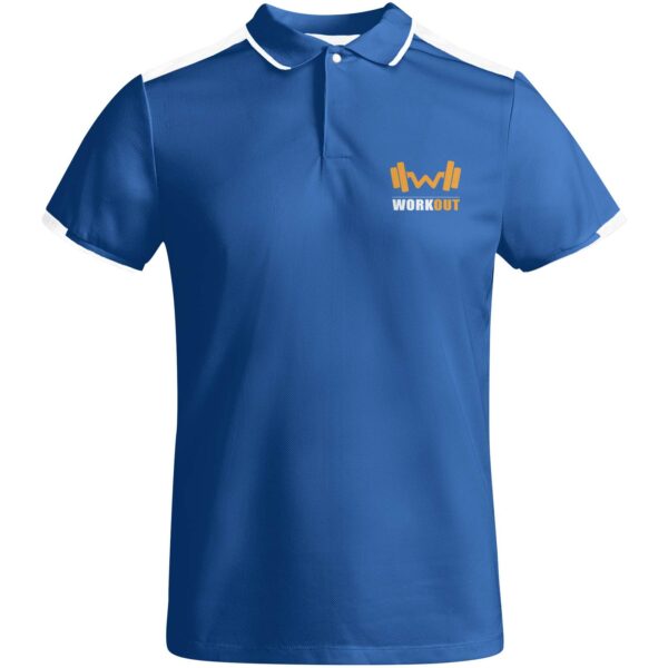 Tamil short sleeve men's sports polo – Royal blue with logo