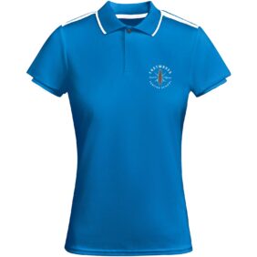 Tamil short sleeve women's sports polo – Royal blue with logo