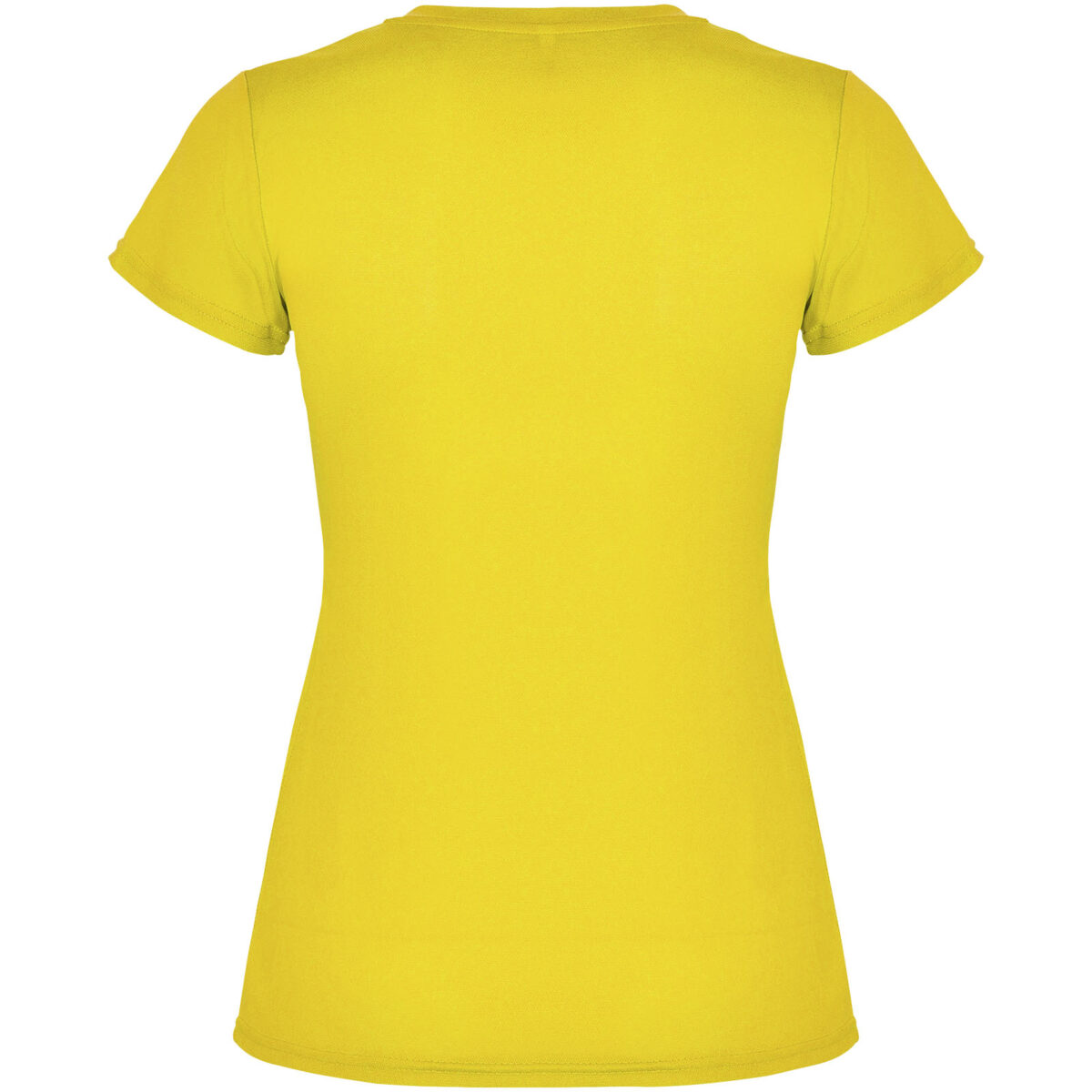 Montecarlo short sleeve women's sports t-shirt – Yellow back view