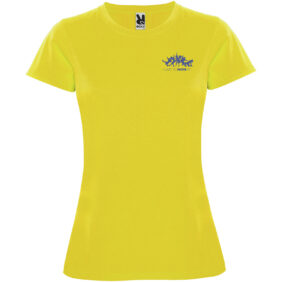 Montecarlo short sleeve women's sports t-shirt – Yellow with logo