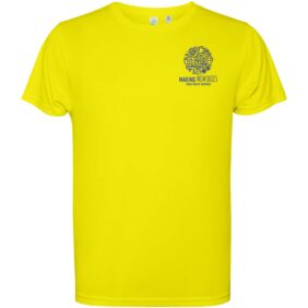 Estoril short sleeve men's t-shirt – Fluor Yellow with logo