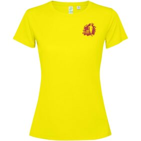 Estoril short sleeve women's t-shirt – Fluor Yellow with logo