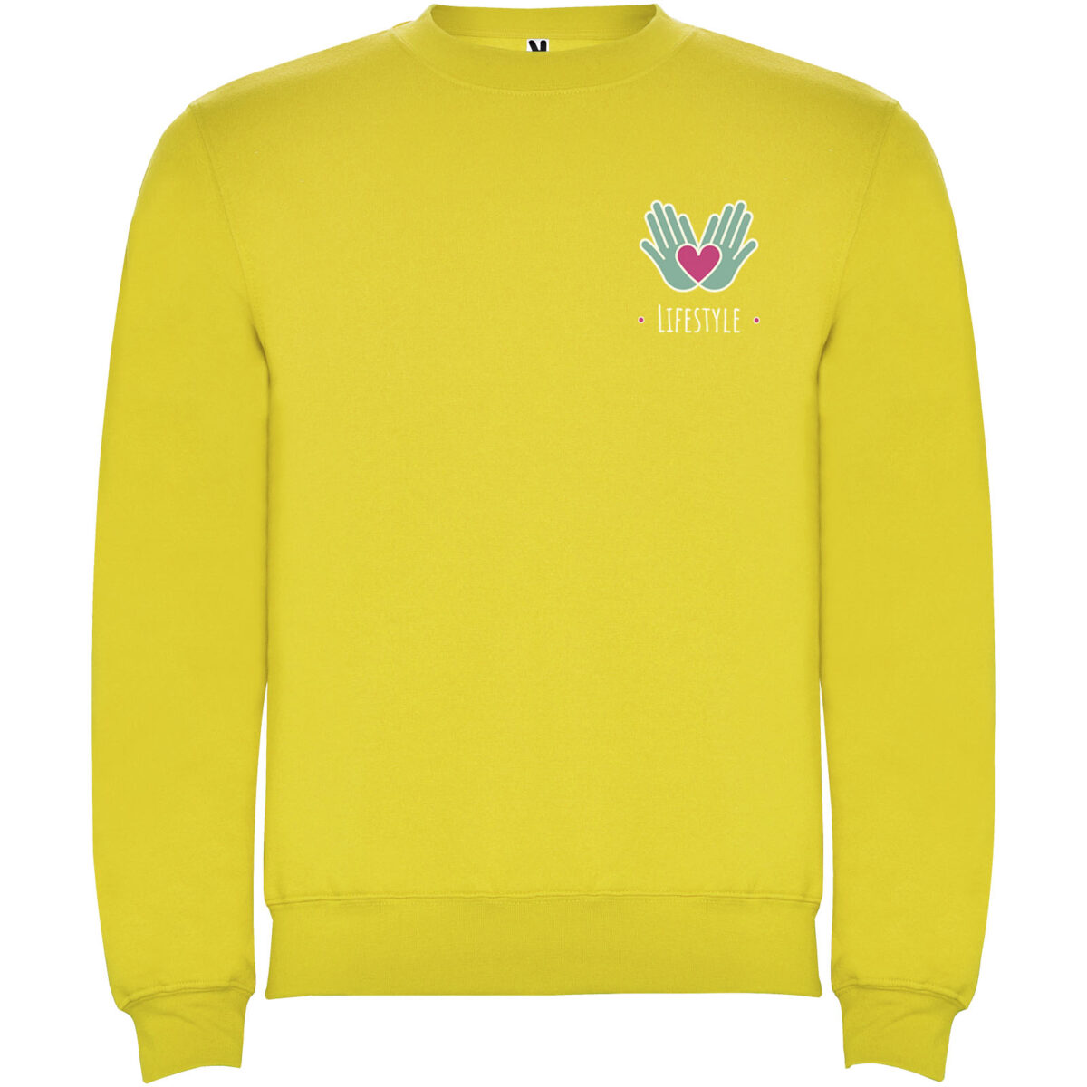 Clasica unisex crewneck sweater – Yellow with logo