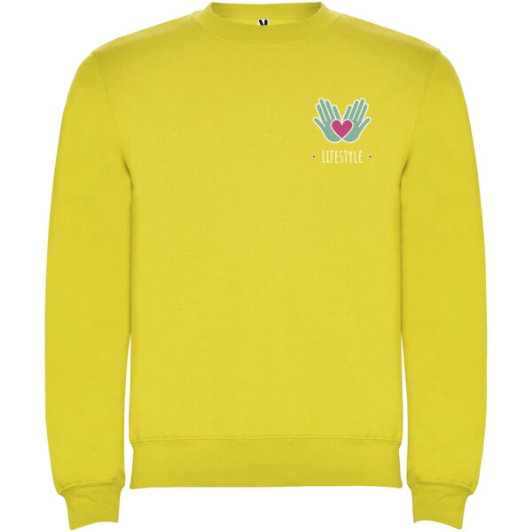 Clasica unisex crewneck sweater – Yellow with logo
