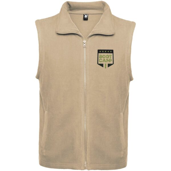 Bellagio unisex fleece bodywarmer – Sand with logo