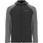 Minsk unisex hybrid insulated jacket – Solid black with logo