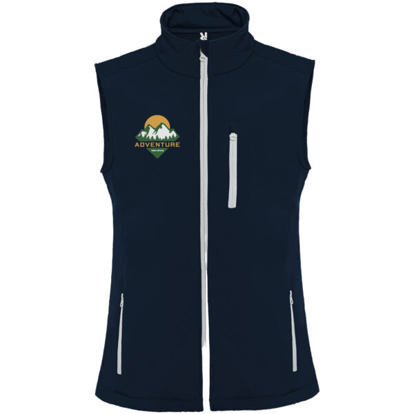 Nevada unisex softshell bodywarmer – Navy Blue with logo