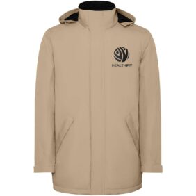 America men's padded parka jacket – Dark Sand with logo