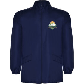 Escocia unisex lightweight rain jacket – Navy Blue with logo