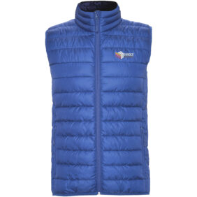 Oslo men's insulated bodywarmer – Electric Blue with logo