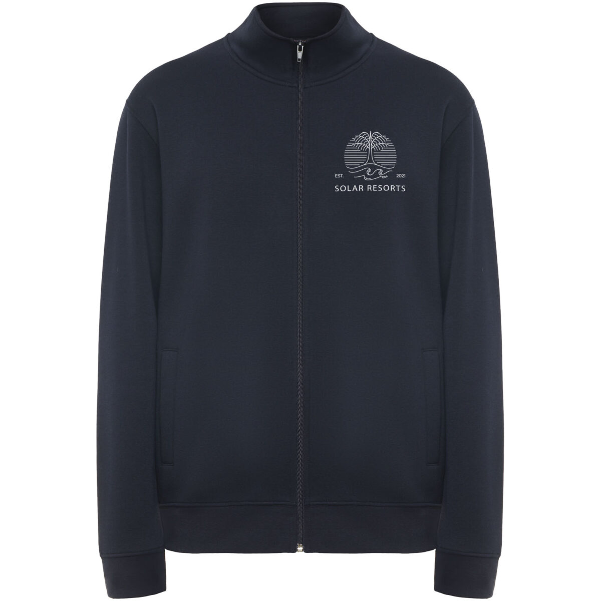Ulan unisex full zip sweater – Navy Blue with logo