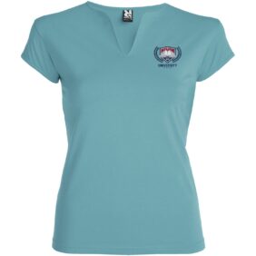Belice short sleeve women's t-shirt – Dusty Blue with logo