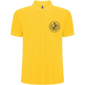 Pegaso Premium short sleeve men's polo – Yellow with logo