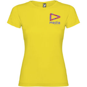 Jamaica short sleeve women's t-shirt – Yellow with logo