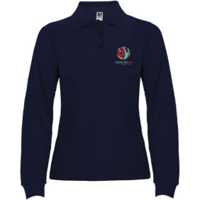 Estrella long sleeve women's polo – Navy Blue with logo