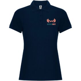 Pegaso Premium short sleeve women's polo – Navy Blue with logo