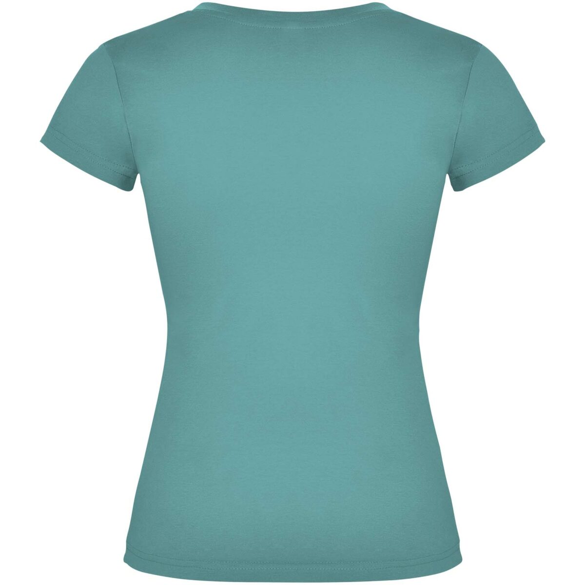 Victoria short sleeve women's v-neck t-shirt – Dusty Blue back view