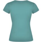 Victoria short sleeve women's v-neck t-shirt – Dusty Blue back view