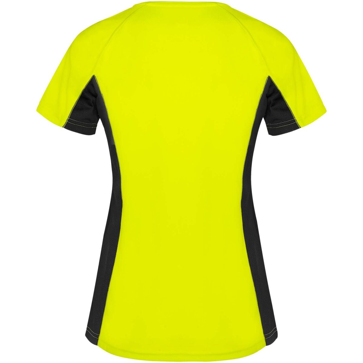 Shanghai short sleeve women's sports t-shirt – Fluor Yellow back view