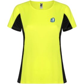Shanghai short sleeve women's sports t-shirt – Fluor Yellow with logo