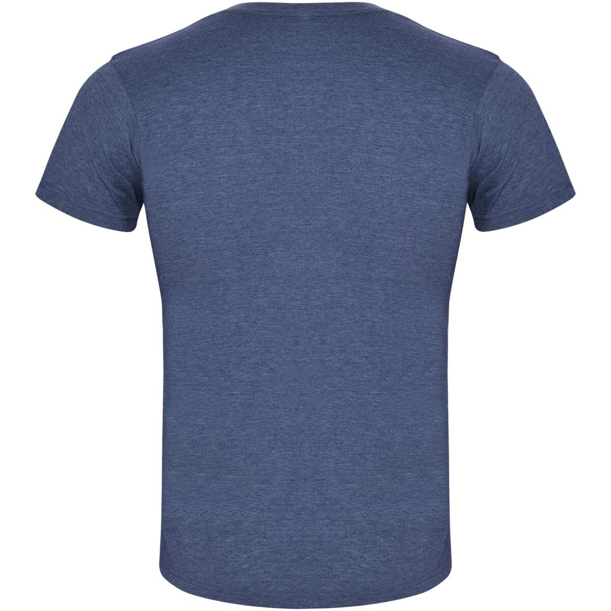 Fox short sleeve men's t-shirt – Heather Denim Blue back view