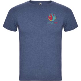 Fox short sleeve men's t-shirt – Heather Denim Blue with logo