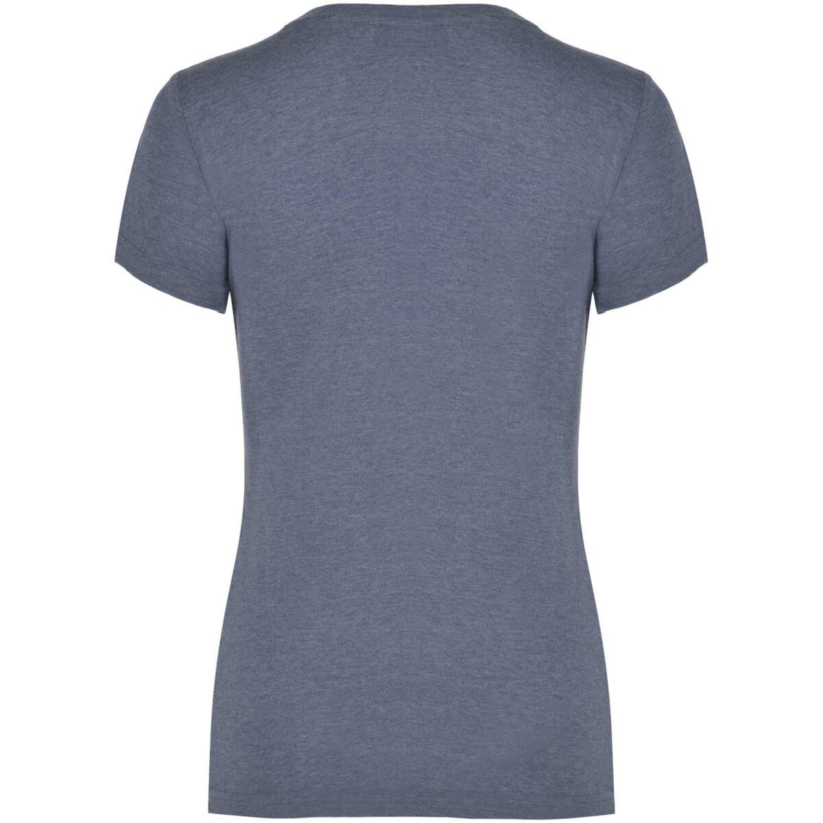 Fox short sleeve women's t-shirt – Heather Denim Blue back view