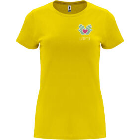 Capri short sleeve women's t-shirt – Yellow with logo