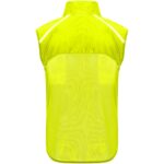 Jannu unisex lightweight running bodywarmer – Fluor Yellow back view