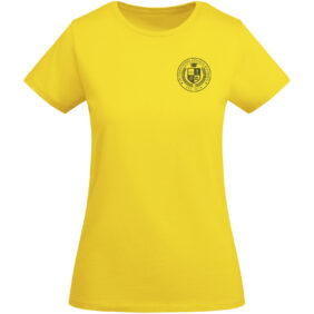 Breda organic cotton short sleeve women's t-shirt – Yellow with logo
