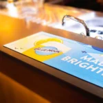 Blue Moon Example on Custom Wipeable Bar Mats