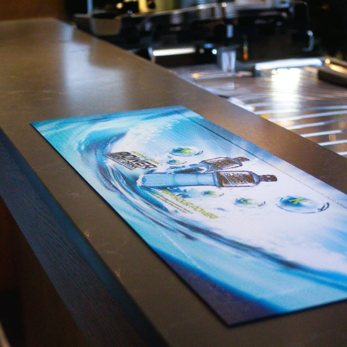 Sport Drink Example on Custom Wipeable Bar Mat