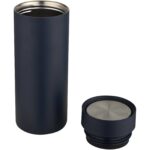 Illuminate 650 ml RCS recycled double wall stainless steel water bottle with 3-piece lid set – Navy extra2 view