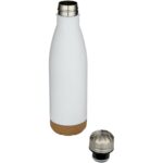 Cove 500 ml double wall vacuum insulated stainless steel water bottle with cork details – White extra1 view