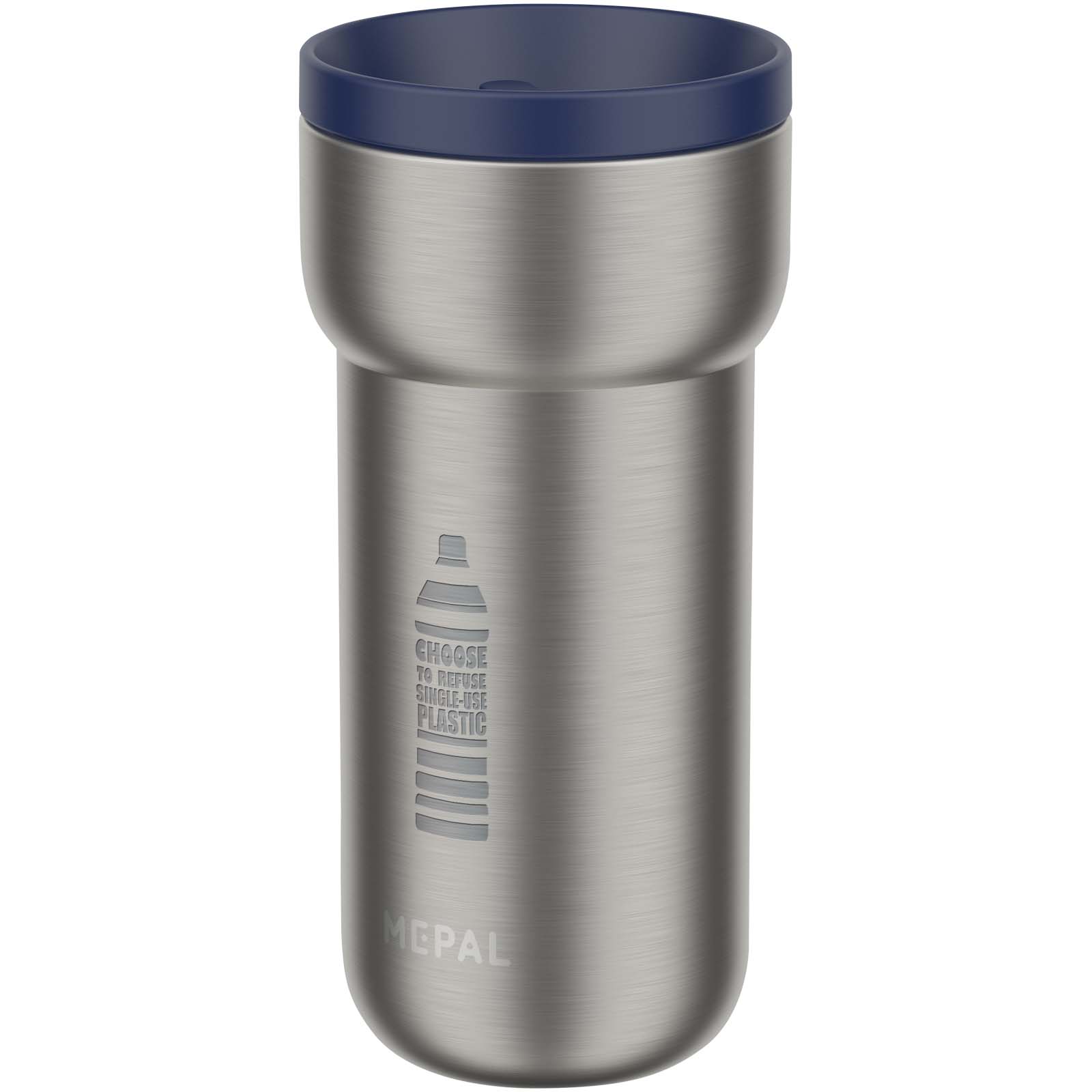 Mepal Ellipse 375 ml insulated stainless steel mug โ Vivid blue with logo Mepal Ellipse 375 ml insulated stainless steel mug โ Vivid blue with logo