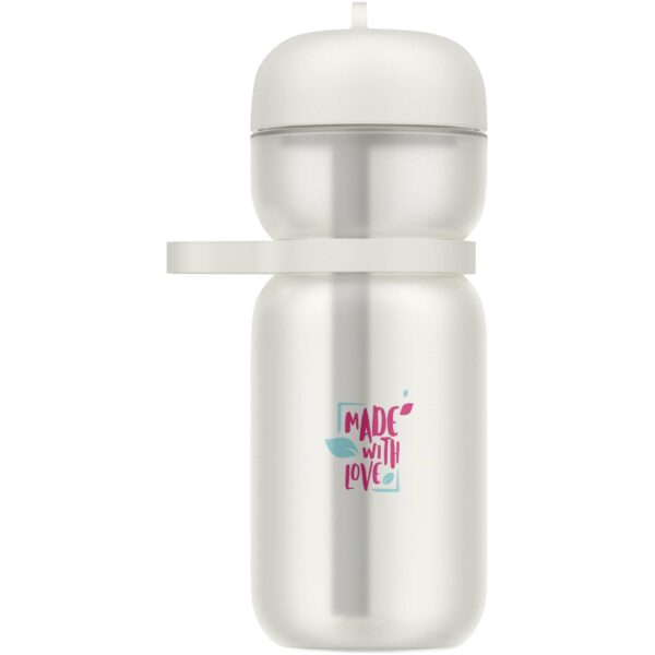 Mepal 600 ml sport bottle with flip lid – White with logo