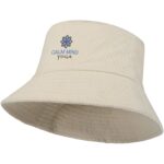 Howson recycled corduroy sun hat – Sandstone with logo